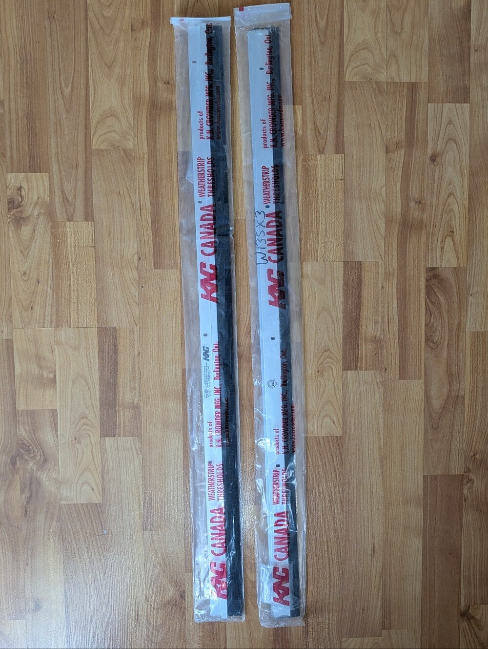 K.N. Crowder Door Sweep Set: (1) Rubber Neoprene & (1) Nylon Brush - NEW
